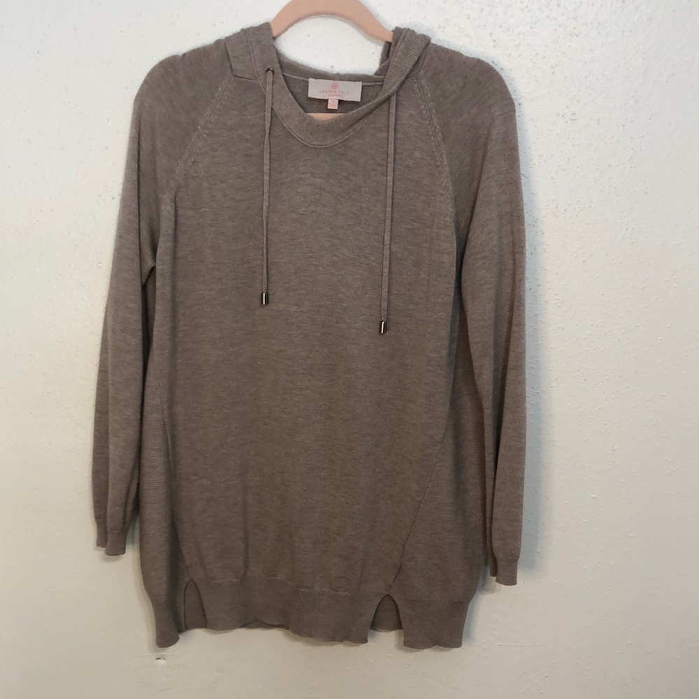 Lori Felt Los Angeles cashmere blend hooded sweater size medium
